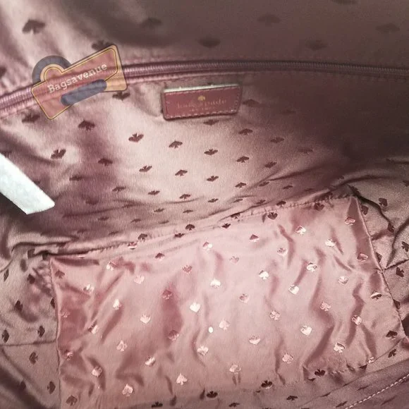 #bagsavenue Penny Greta Court Cherrywood Glitter Maroon Glitter Tote Kate Spade - Picture 2 of 14